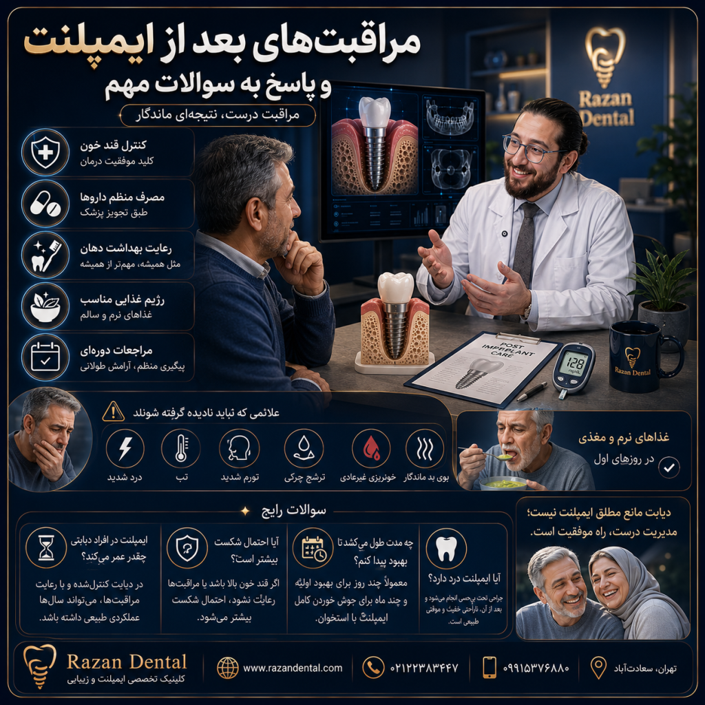 ایمپلنت در بیماران دیابتی؛ شرایط و میزان موفقیت